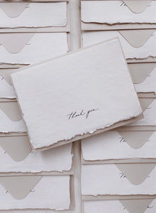 Handmade paper thank you cards_closeup front angle
