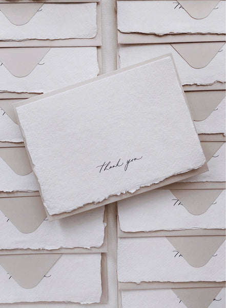 Handmade Paper Thank You Cards - Set of 5