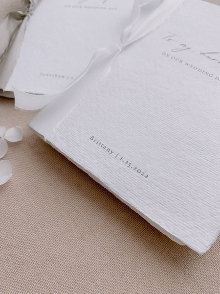 White handmade paper Love Letter booklets personalization