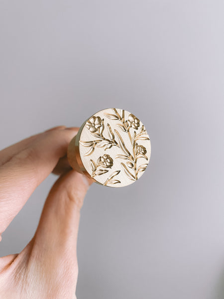 3D floral wax seal brass stamp head