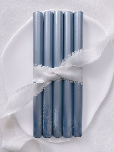 a set of 5 slate blue color sealing wax sticks