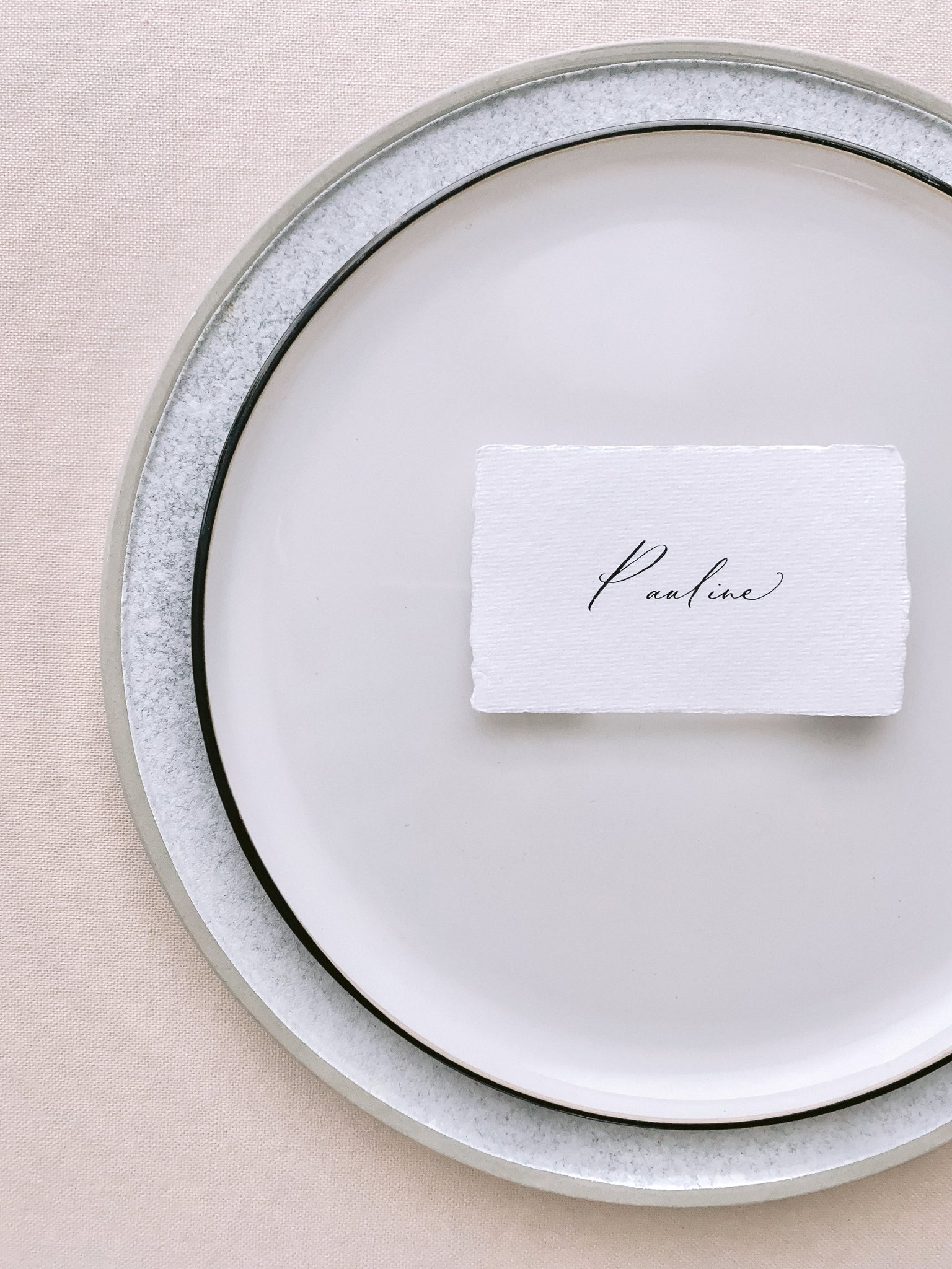White Handmade Paper Place Cards